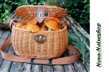 Preview: Pilz-Set Nova "Rotkappe", 3  teilig , Pilzkorb , Buch und Pilzmesser , Pilz - Umhängekorb